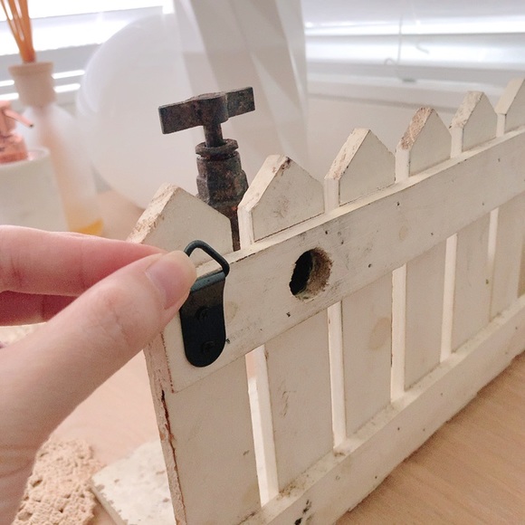 zakka vintage wall decor rustic wood shelf with a bird can - Picture 9 of 11